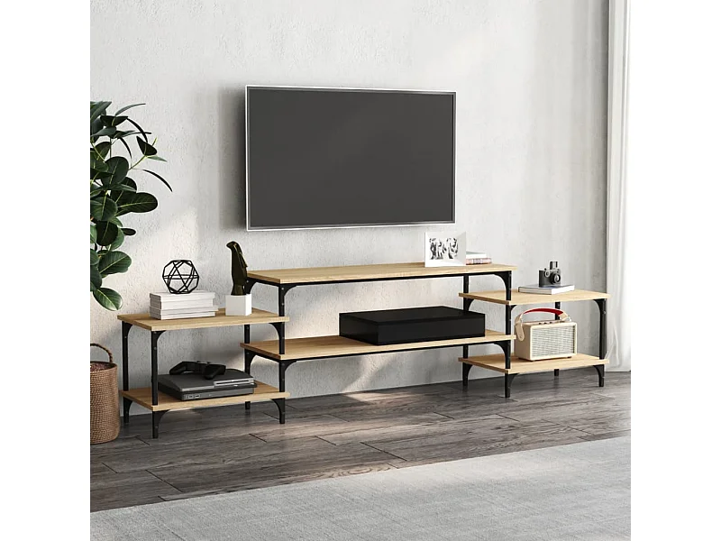 Tv-meubel 197x35x52 cm bewerkt hout sonoma eikenkleurig NL867202