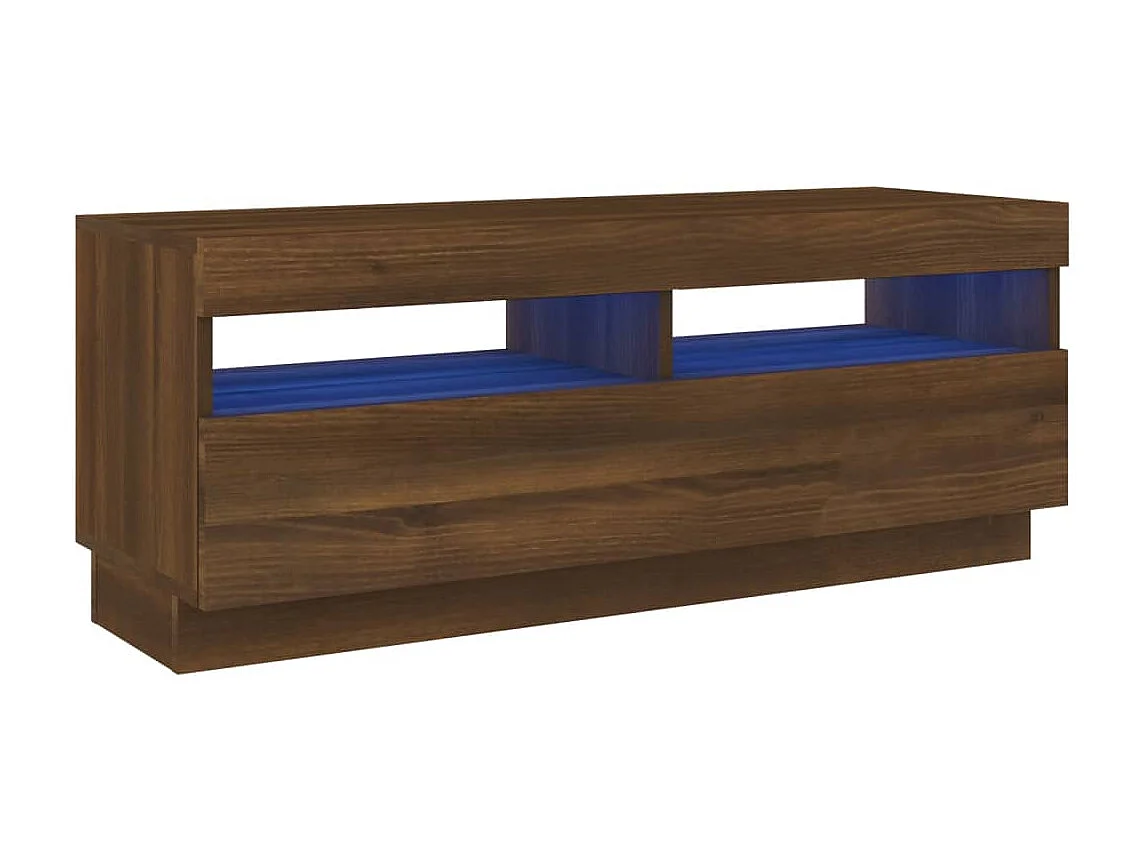 Tv-meubel met LED-verlichting 100x35x40 cm bruin eikenkleur NL16182