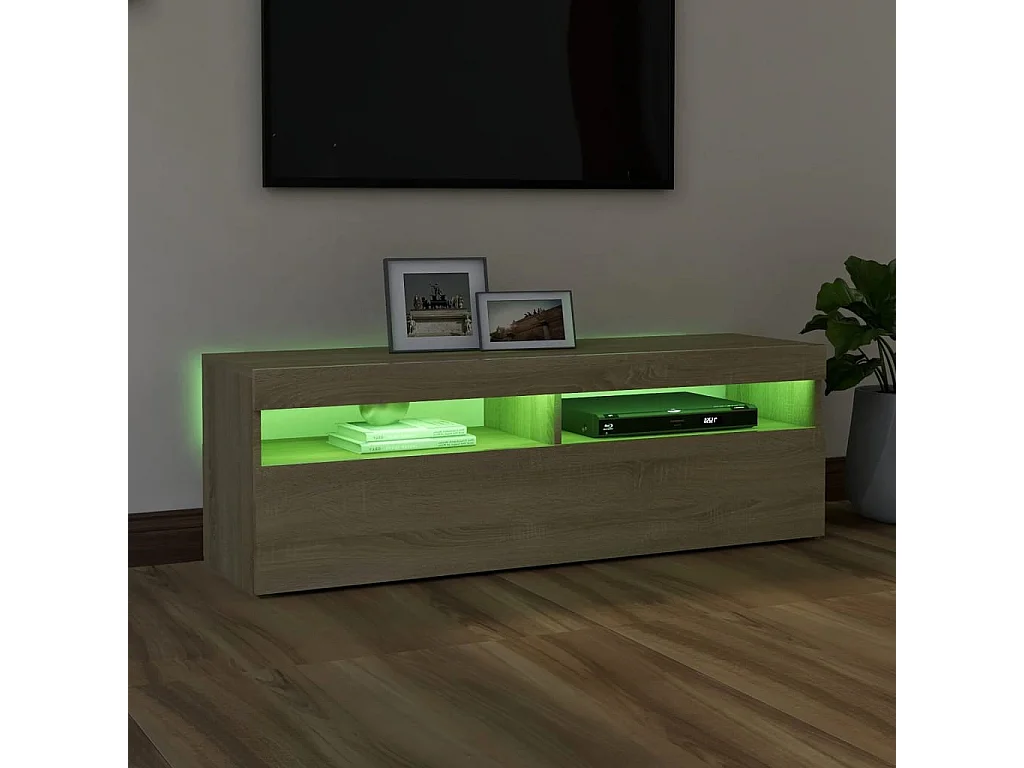 Meuble TV avec lumières LED chêne sonoma 120x35x40 cm WET3146