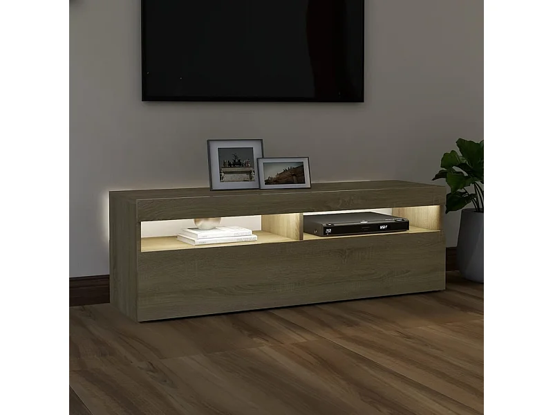 Mobile Porta TV | Armadietto TV con Luci LED Rovere Sonoma 120x35x40 cm