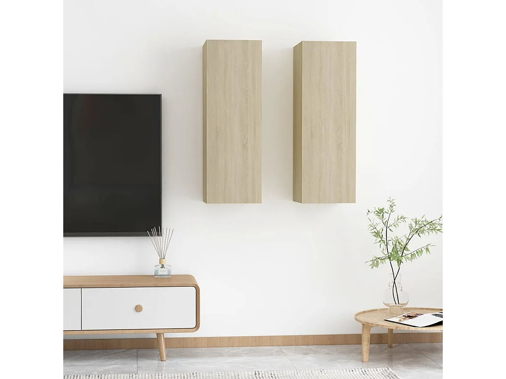 Meubles TV 2 pcs Chêne sonoma 30,5x30x90 cm Aggloméré WET2901