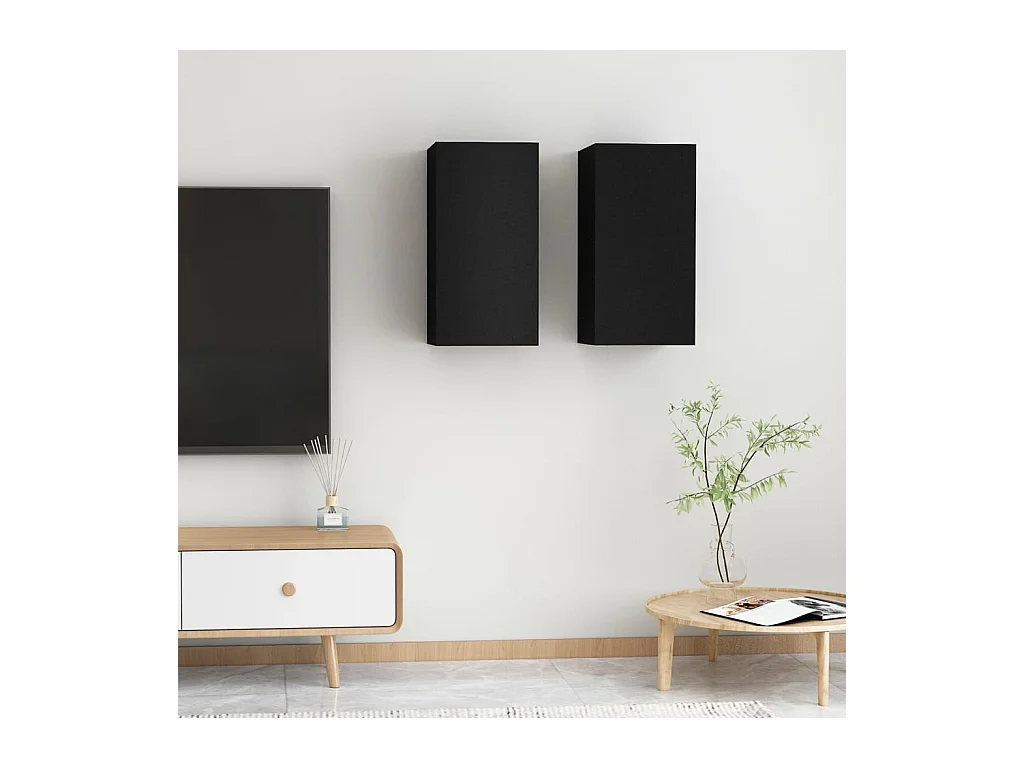 Tv-meubels 2 st 30,5x30x60 cm bewerkt hout zwart NL445005