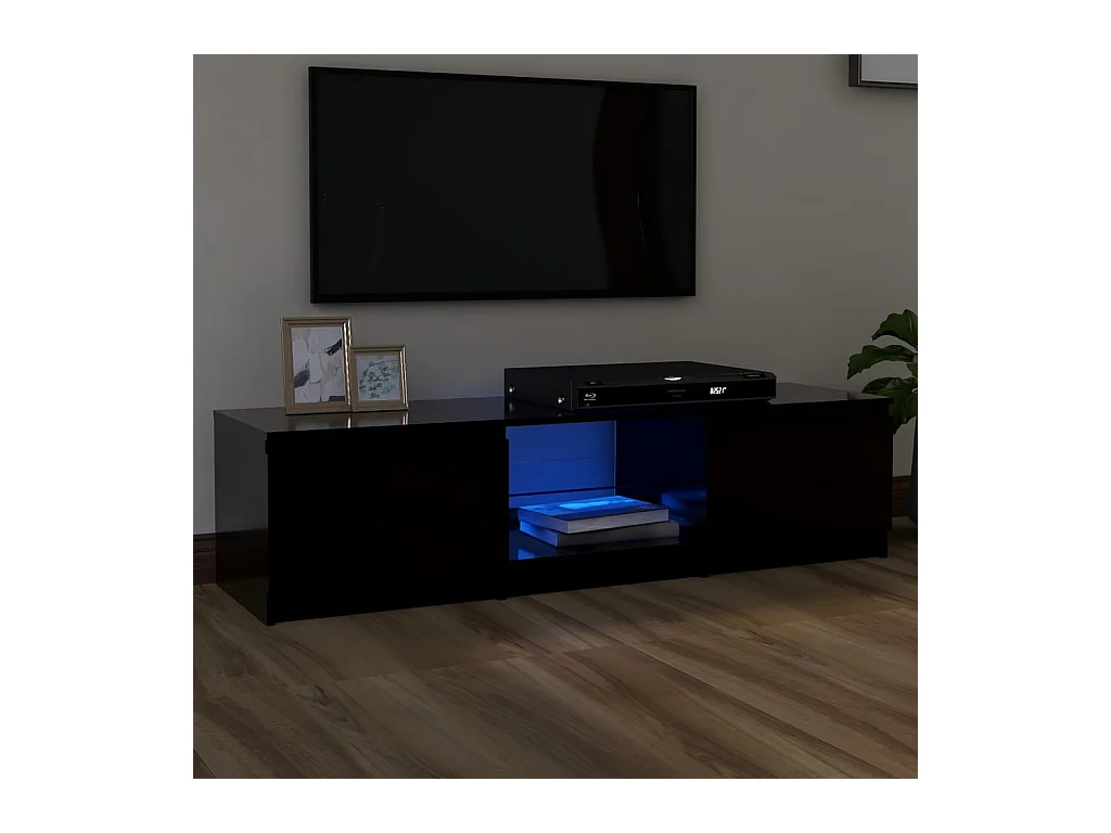Meuble TV avec lumières LED noir 140x40x35,5 cm WET9186