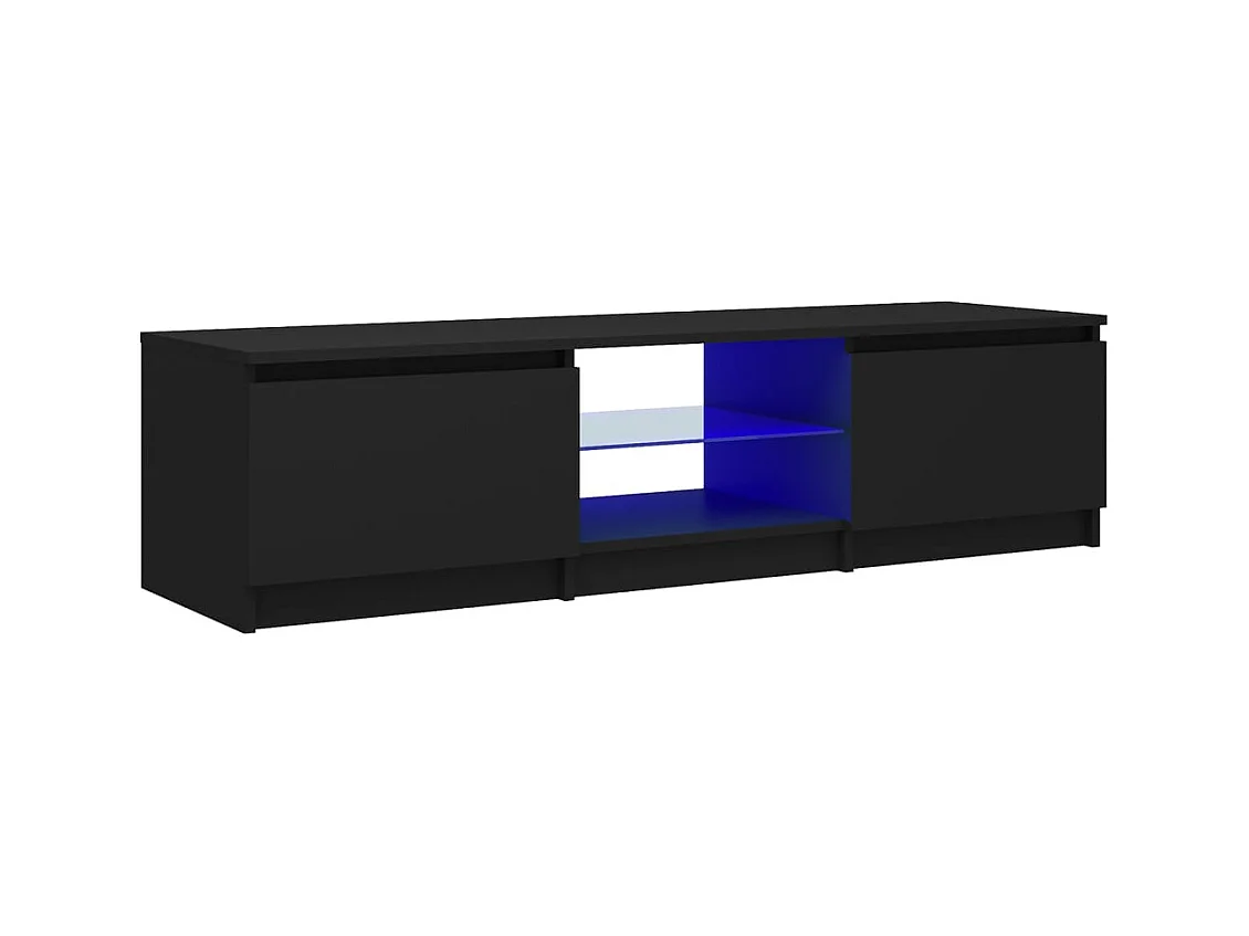 TV-Schrank,TV-Möbel mit LED-Leuchten Schwarz 140x40x35,5 cm -gkd64004