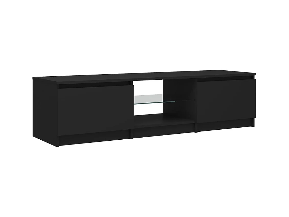 TV-Schrank,TV-Möbel mit LED-Leuchten Schwarz 140x40x35,5 cm -gkd64004