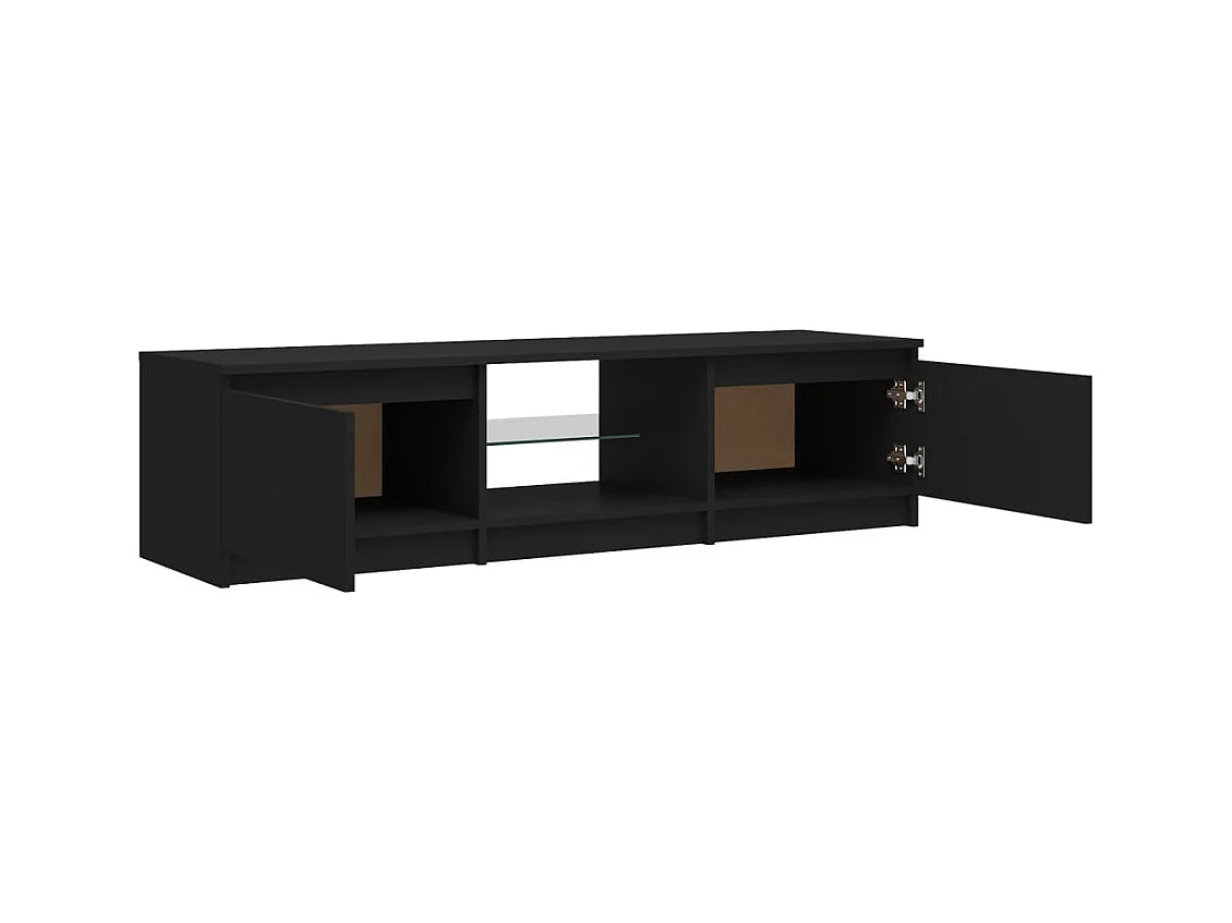 TV-Schrank,TV-Möbel mit LED-Leuchten Schwarz 140x40x35,5 cm -gkd64004