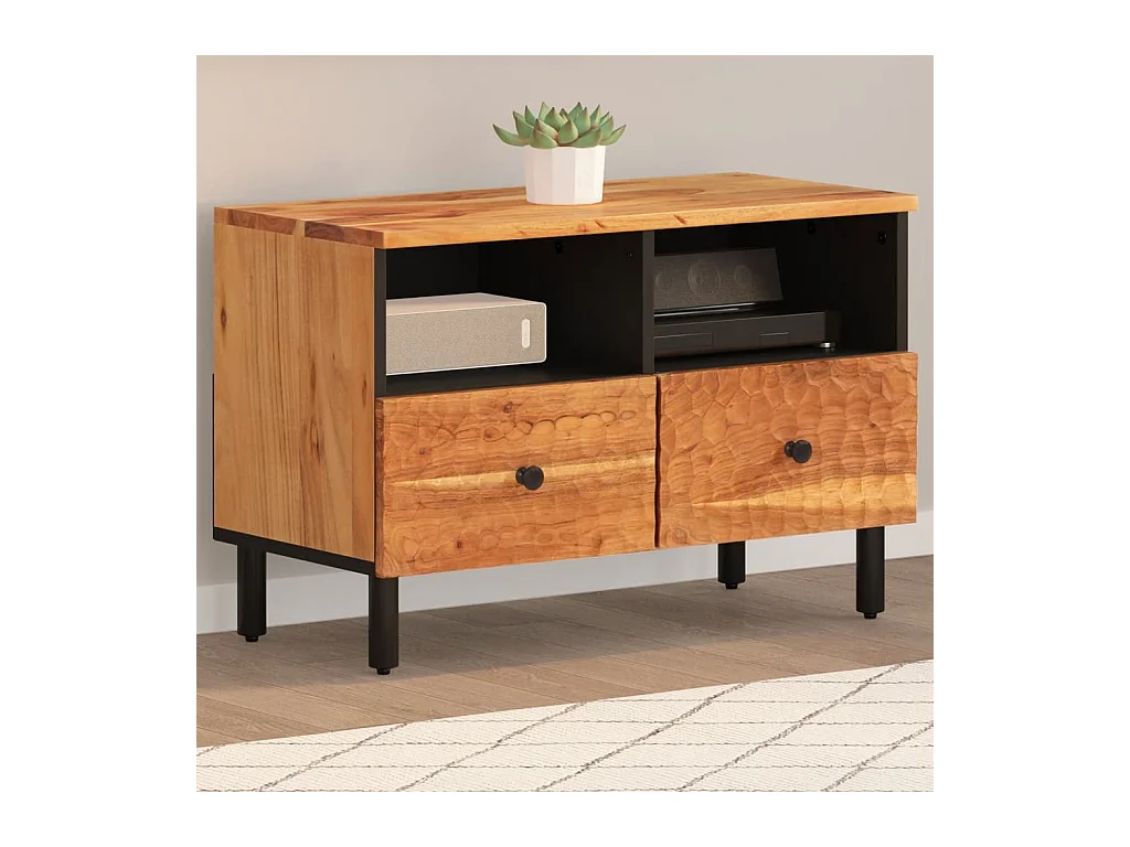 Meuble TV 70x33x46 cm Bois d'acacia massif WET2368