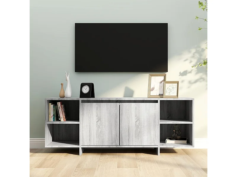 Mueble TV madera de ingeniería gris Sonoma 130x35x50 cm YOE51212
