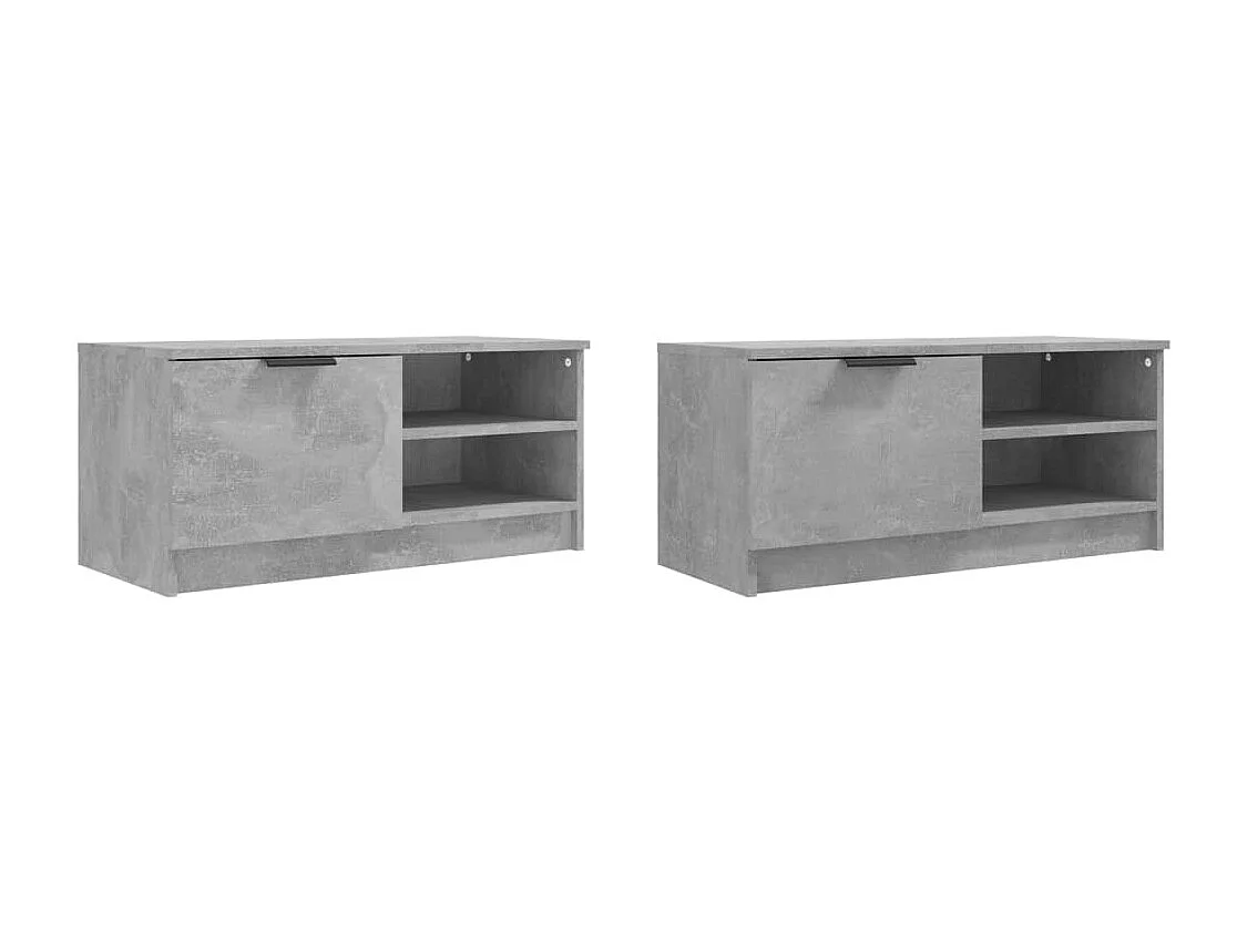 Meubles TV 2 pcs Gris béton 80x35x36,5 cm Bois d'ingénierie WET2743