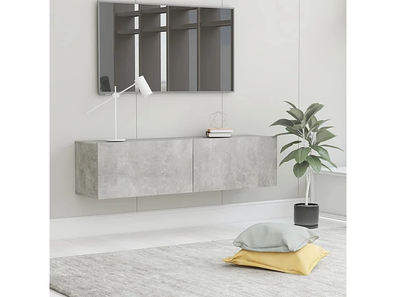 Móvel de TV 120x30x30 cm contraplacado cinzento cimento PT843559