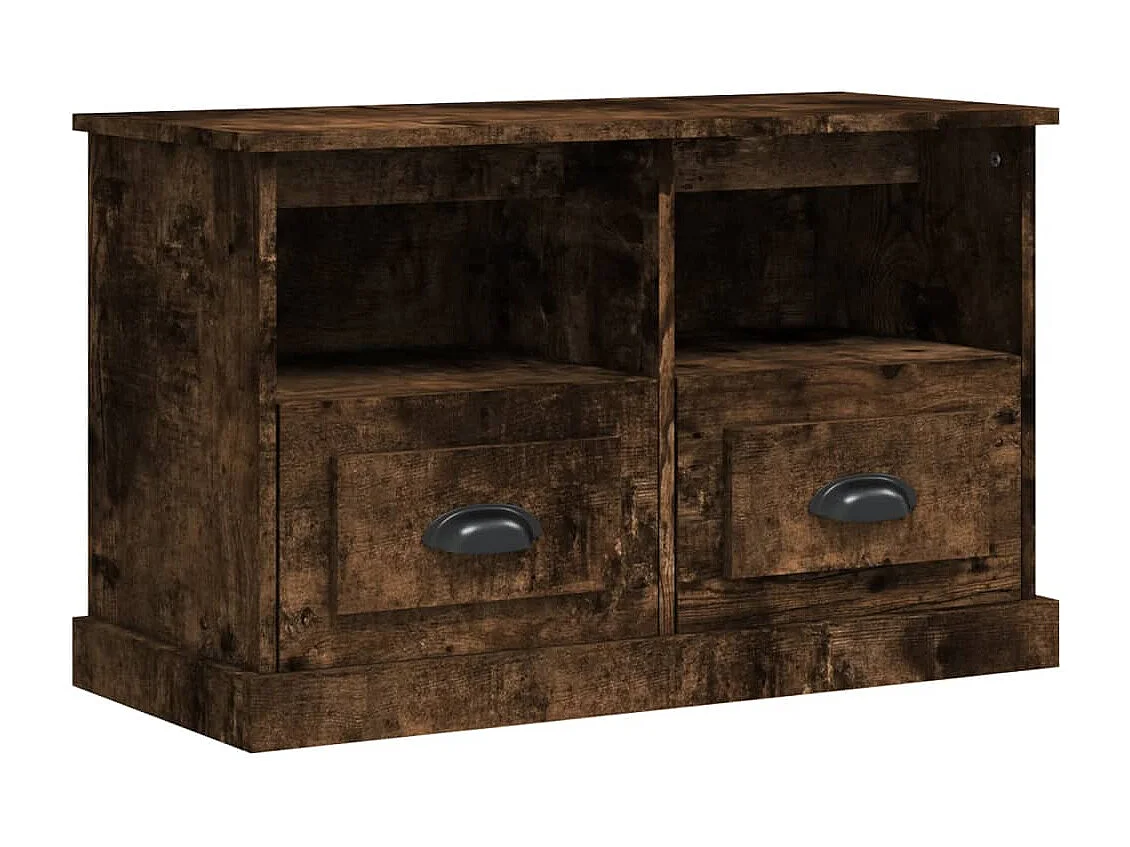 Tv-meubel 80x35x50 cm bewerkt hout gerookt eikenkleurig NL14785