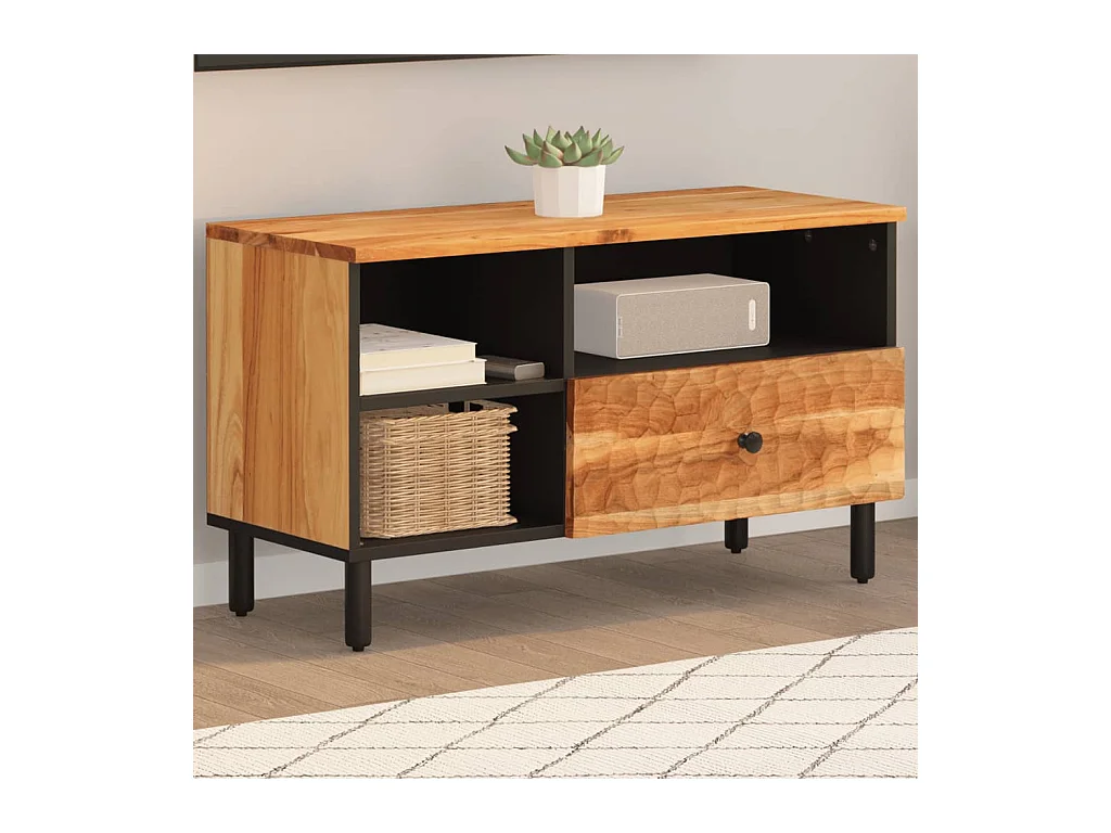 Meuble TV 80x33x46 cm bois d'acacia massif WET3906