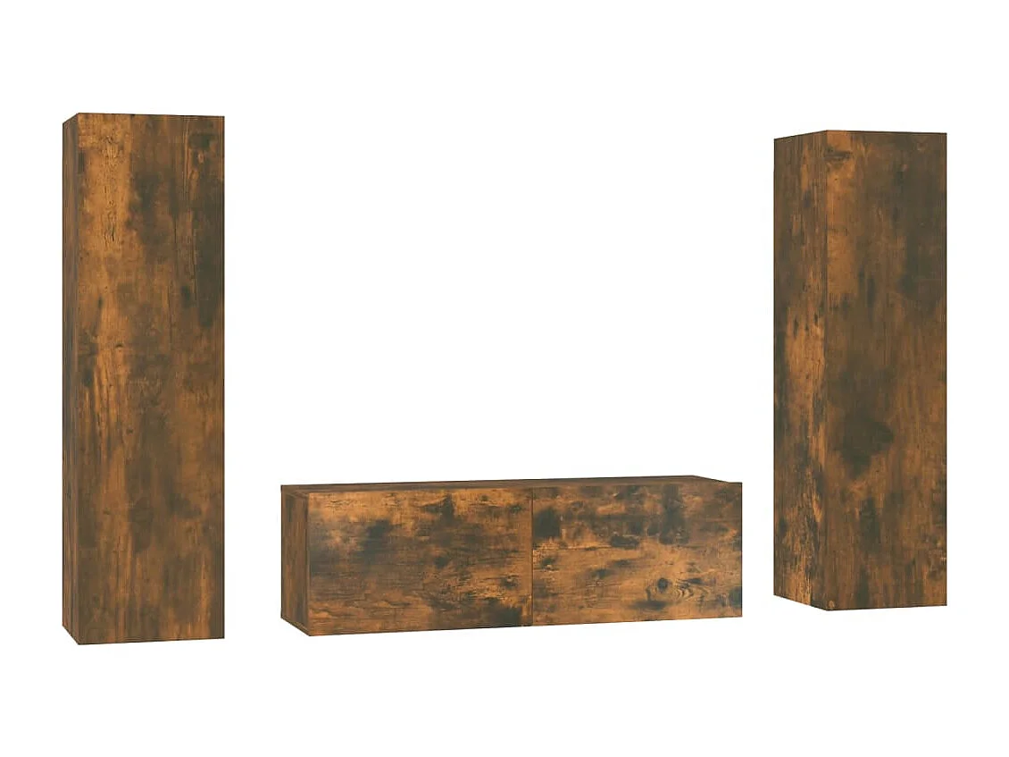 Ensemble de meubles TV 3 pcs Chêne fumé Bois d'ingénierie WET9996