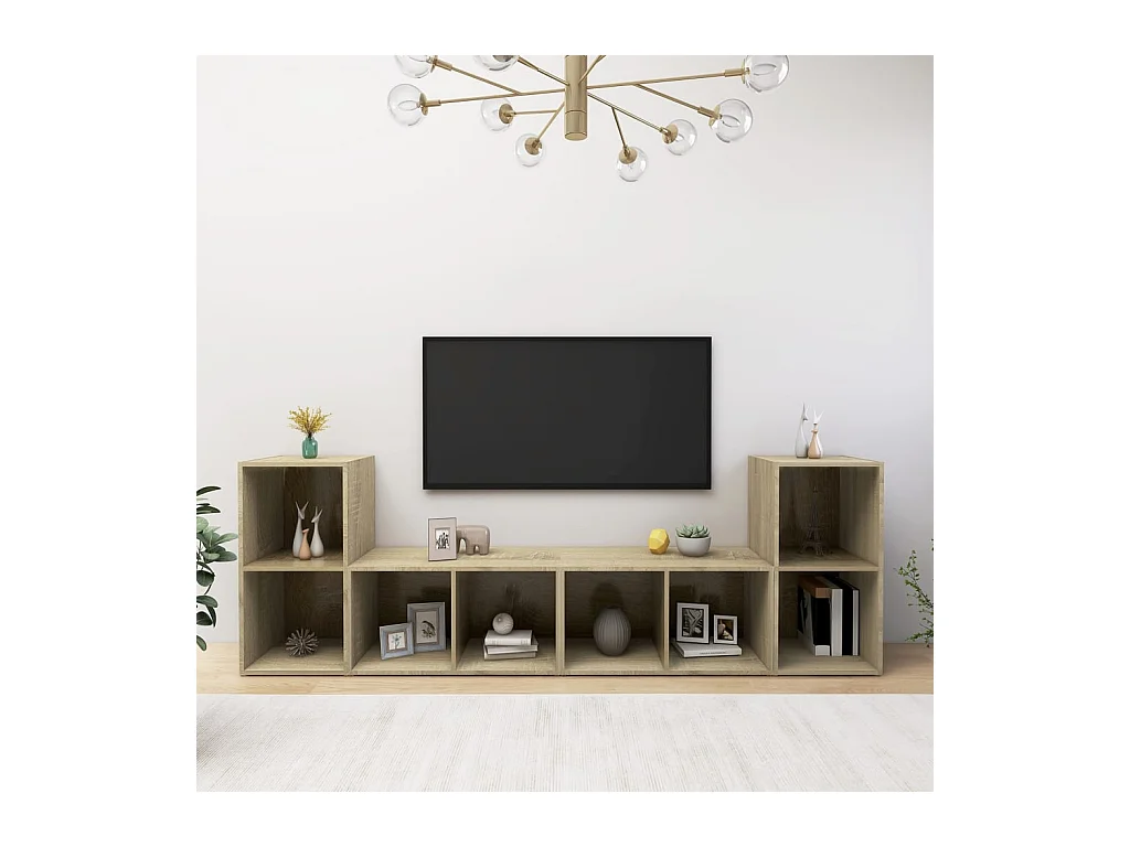 Tv-meubelen 4 st 72x35x36,5 cm bewerkt hout sonoma eikenkleurig NL32240