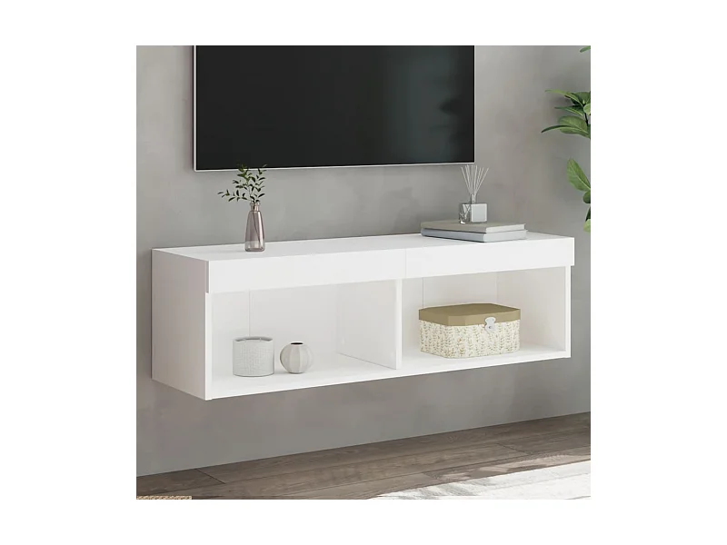 Mueble TV con luces LED blanco 100x30x30 cm YOE12930