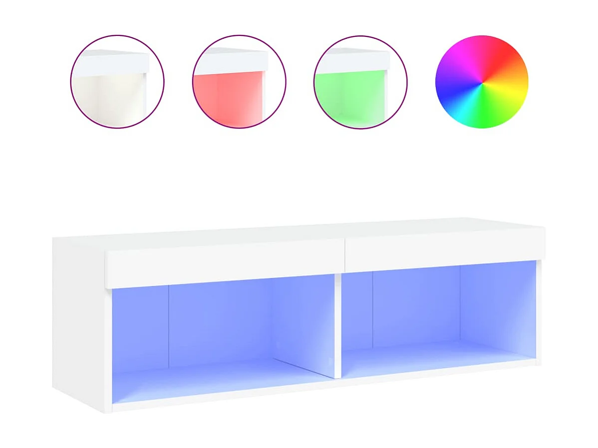 Meuble TV avec lumières LED blanc 100x30x30 cm WET8094