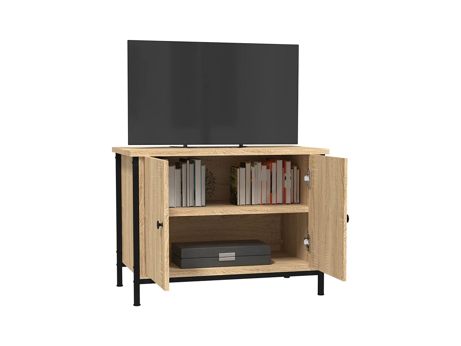 TV-Schrank,TV-Möbel mit Türen Sonoma-Eiche 60x35x45 cm Holzwerkstoff -gkd553706
