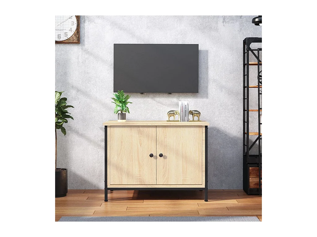 Tv-meubel met deuren 60x35x45 cm bewerkt hout sonoma eikenkleur NL875556