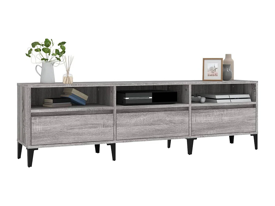 Meuble TV sonoma gris 150x30x44,5 cm bois d'ingénierie WET2113