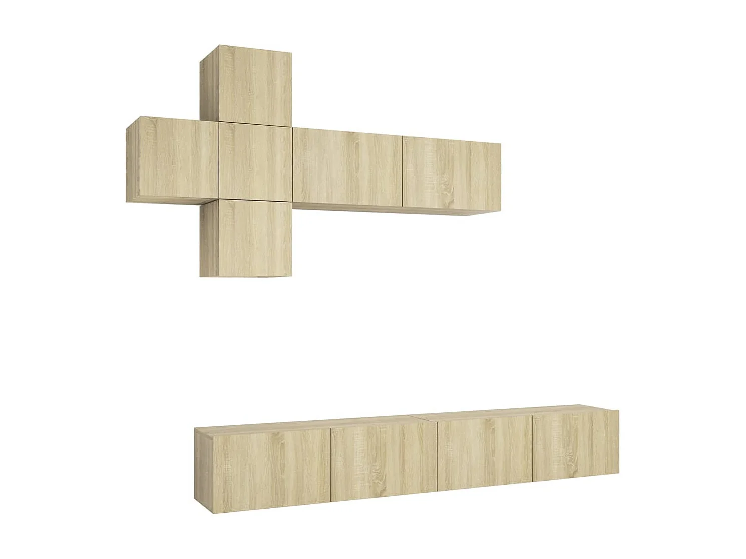 7 pzas Muebles TV roble Sonoma YOE18345