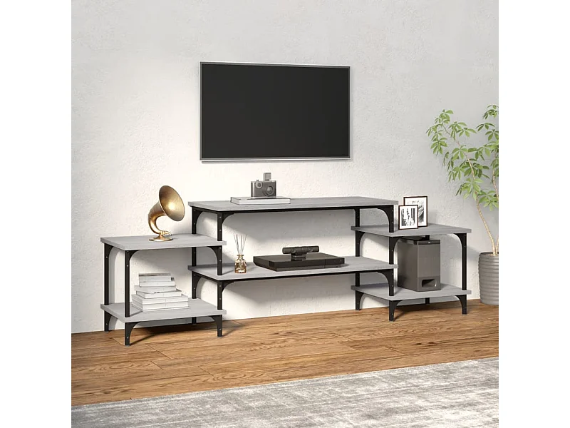 Meuble TV Sonoma gris 157x35x52 cm bois d'ingénierie WET8529