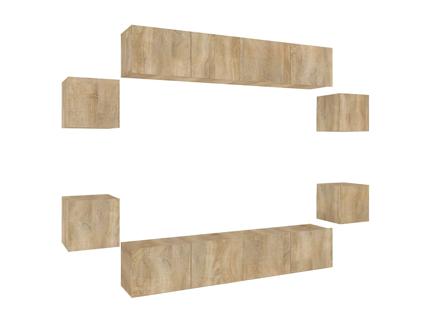 Ensemble de meubles TV 8 pcs Chêne sonoma Bois d'ingénierie WET6030