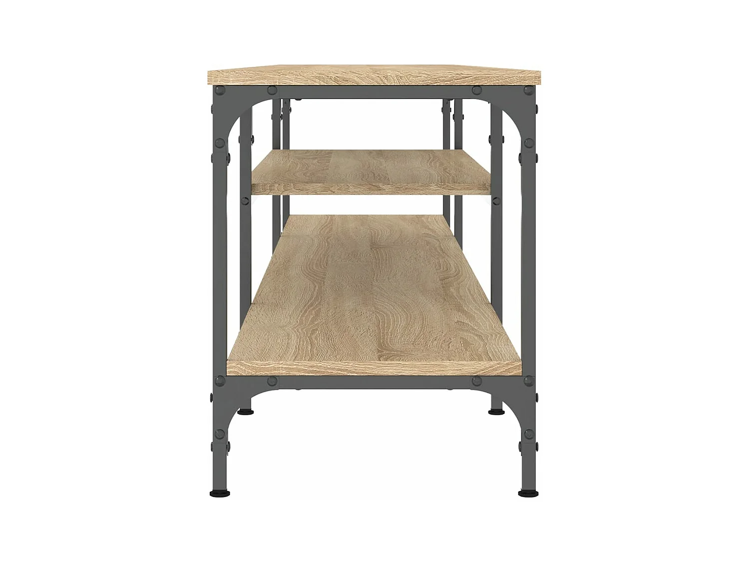 Tv-meubel 201x35x45 cm bewerkt hout en ijzer sonoma eikenkleur NL47303