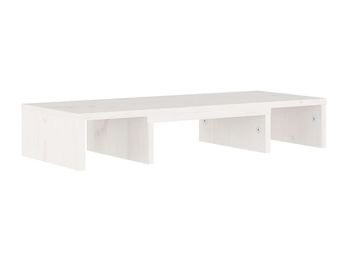 Soporte de monitor madera maciza de pino blanco 60x24x10,5 cm YOE86322
