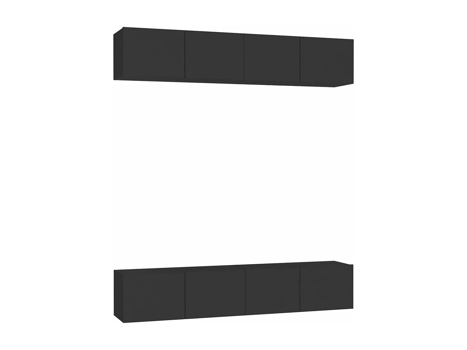 Meubles TV 4 pcs Noir 80x30x30 cm Aggloméré WET7109