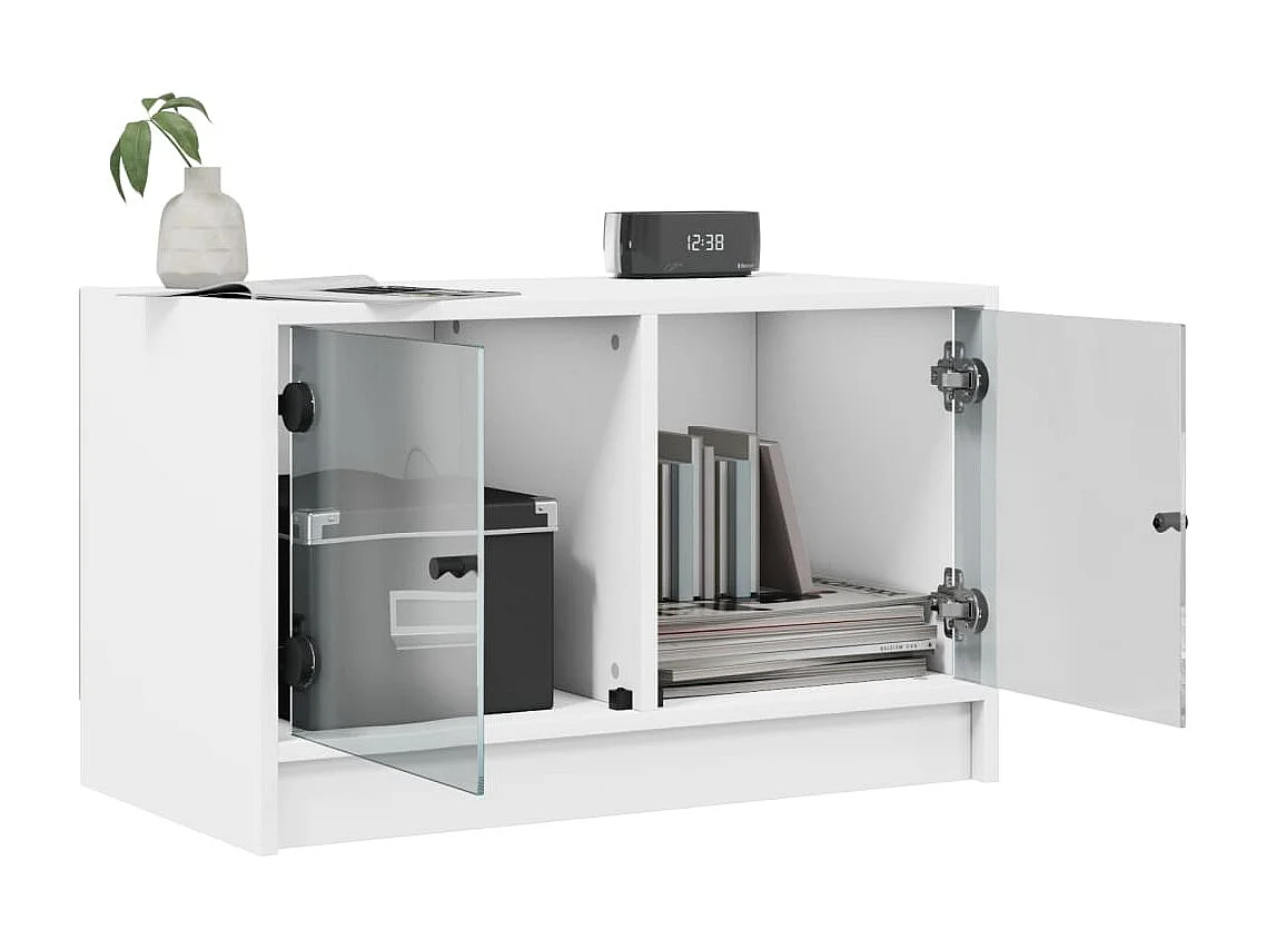 TV-Schrank,TV-Möbel mit Glastüren Weiß 68x37x42 cm -gkd958733