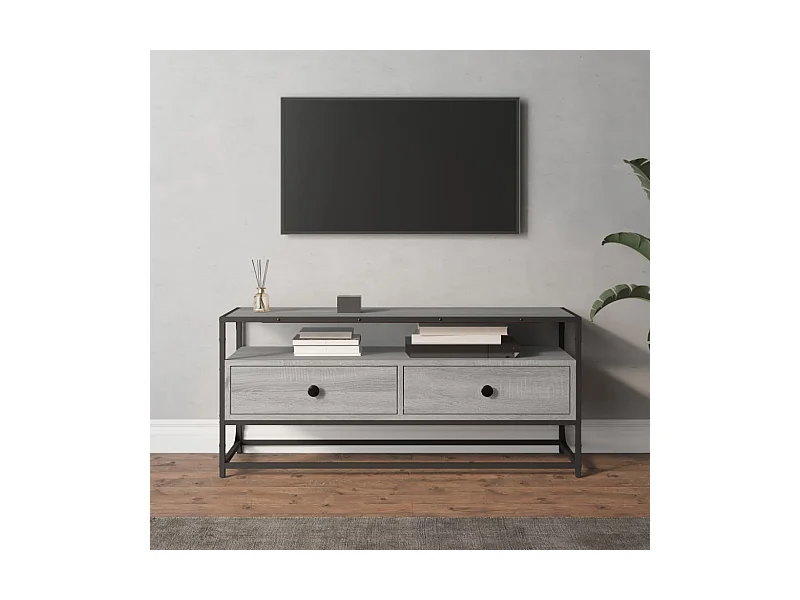 Móvel de TV 100x35x45 cm derivados de madeira cinzento sonoma PT564814
