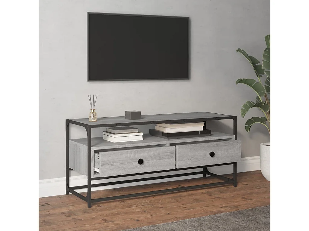 Meuble TV sonoma gris 100x35x45 cm bois d'ingénierie WET6095