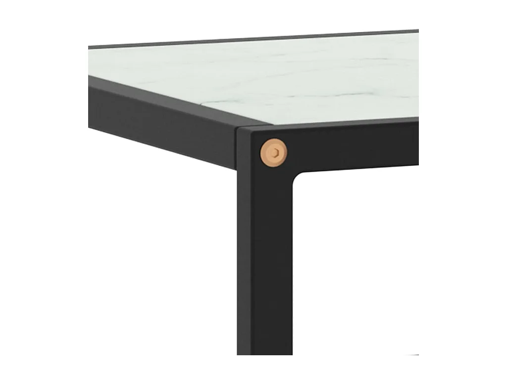 Mueble TV negro con vidrio de mármol blanco 100x40x40 cm YOE15502