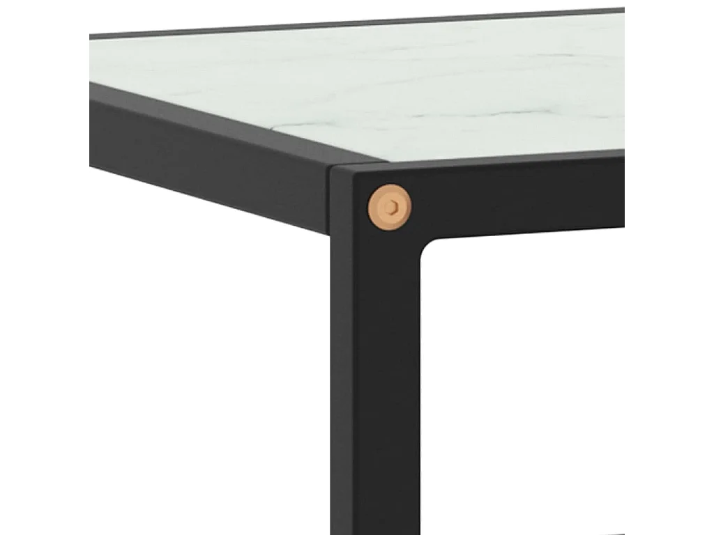 Mobile TV | Armadietto TV Nero con Vetro Bianco Marmo 100x40x40 cm