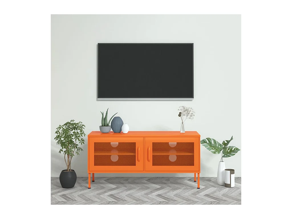 Meuble TV Orange 105x35x50 cm Acier WET4852