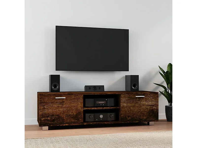Tv-meubel | Tv-Bank | TV-kast140x40,5x35 cm bewerkt hout gerookt eikenkleurig