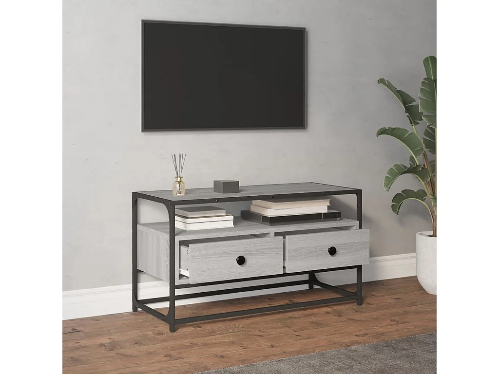 TV-Schrank,TV-Möbel Grau Sonoma 80x35x45 cm Holzwerkstoff -gkd812956