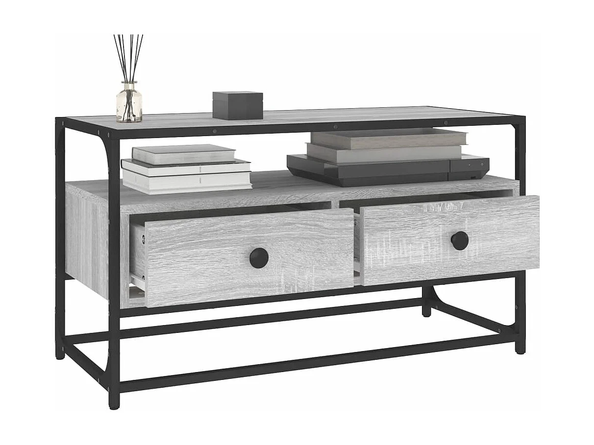 Meuble TV sonoma gris 80x35x45 cm bois d'ingénierie WET4071