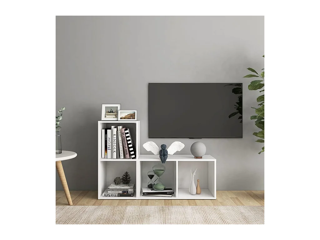 Tv-meubelen 2 st 72x35x36,5 cm bewerkt hout wit NL240517