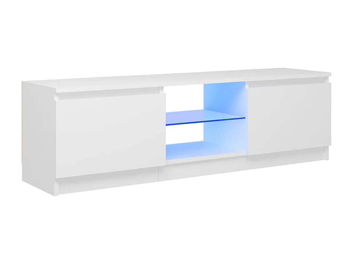 Móvel de TV com luzes LED 120x30x35,5 cm branco PT160274