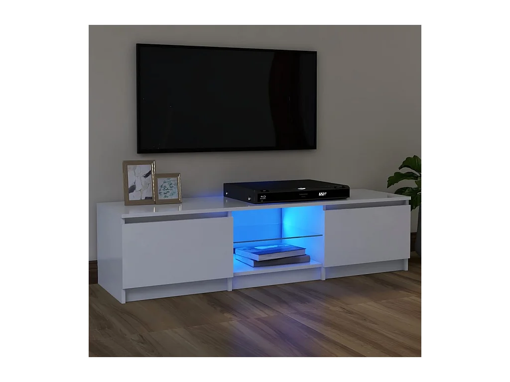 Tv-meubel met LED-verlichting 120x30x35,5 cm wit NL136986