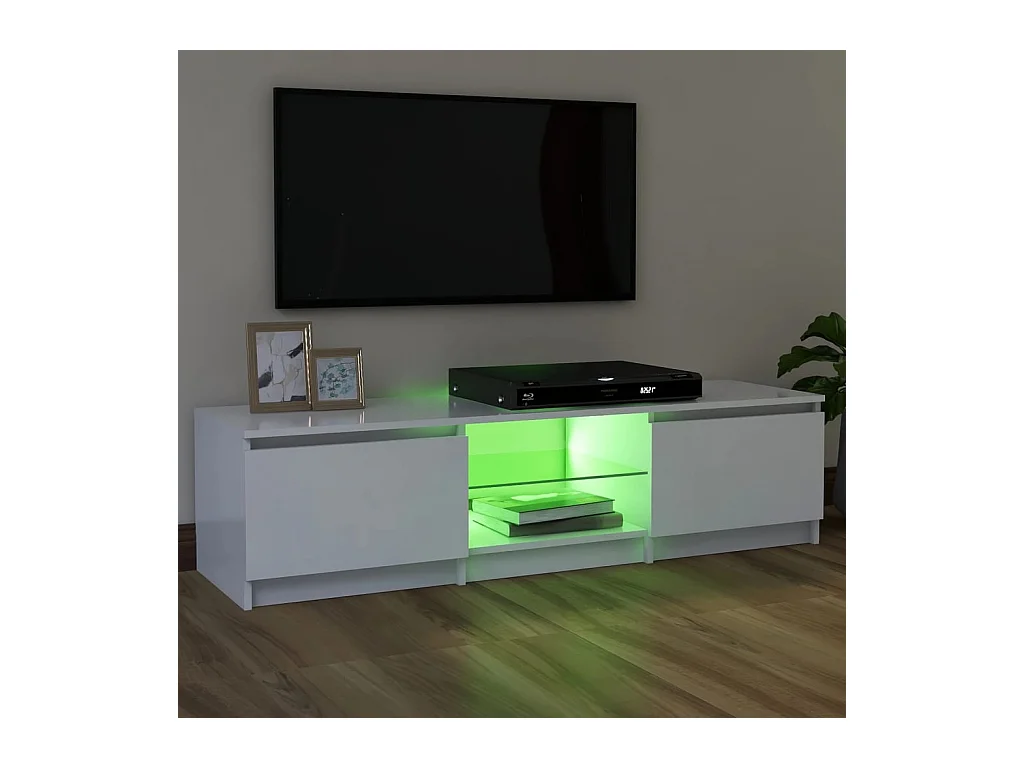 TV-Schrank,TV-Möbel mit LED-Leuchten Weiß 120x30x35,5 cm -gkd305490