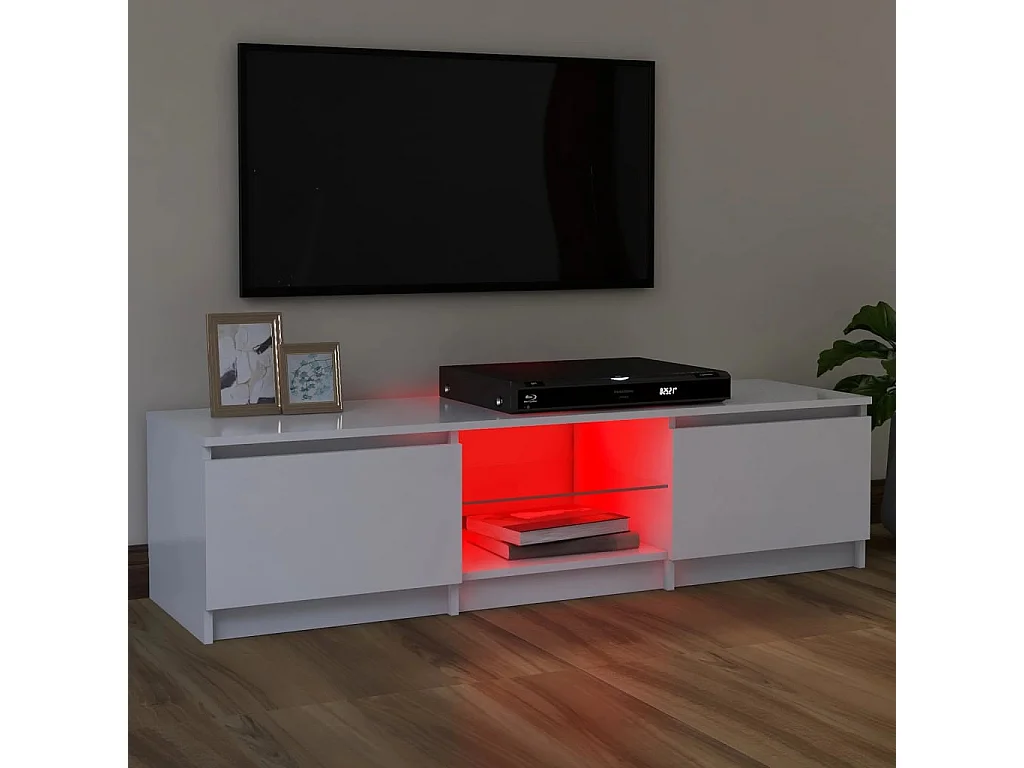 TV-Schrank,TV-Möbel mit LED-Leuchten Weiß 120x30x35,5 cm -gkd305490