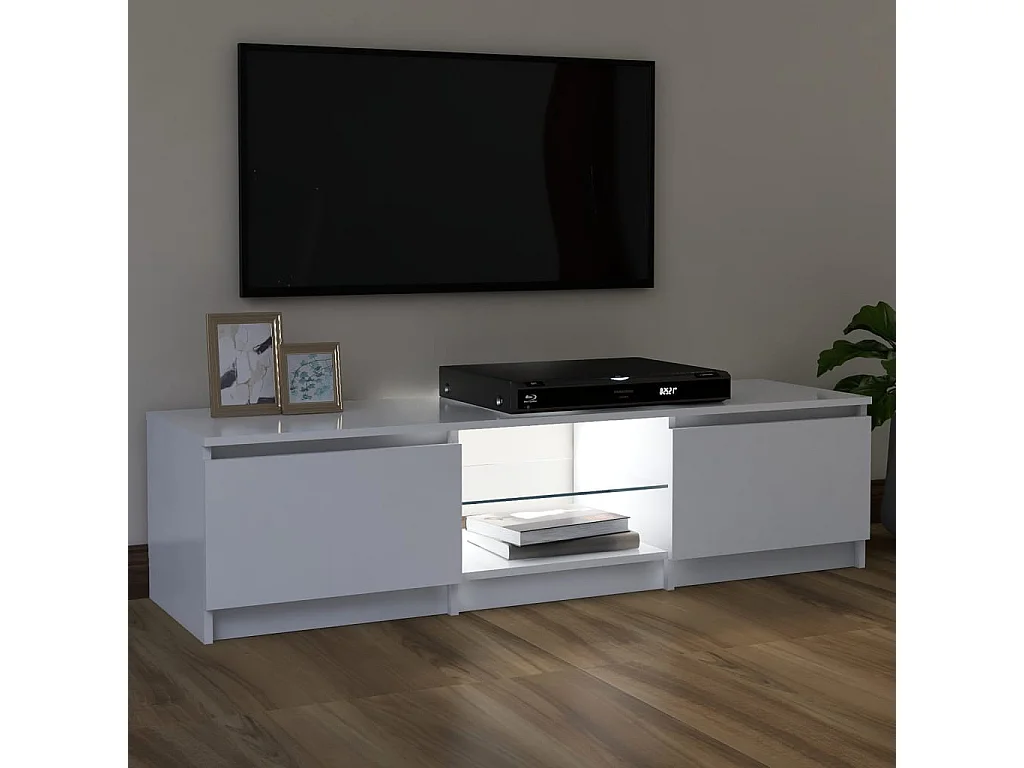 TV-Schrank,TV-Möbel mit LED-Leuchten Weiß 120x30x35,5 cm -gkd305490