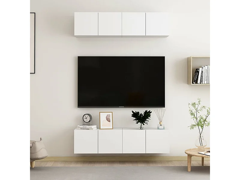 4 Stk.TV-Schränke,TV-Möbel Weiß 60x30x30 cm Holzwerkstoff -gkd255556