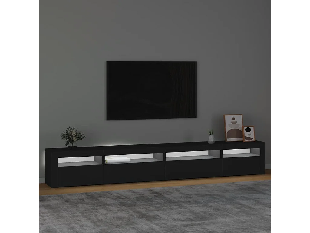 TV-Schrank,TV-Möbel mit LED-Leuchten Schwarz 270x35x40 cm -gkd694814
