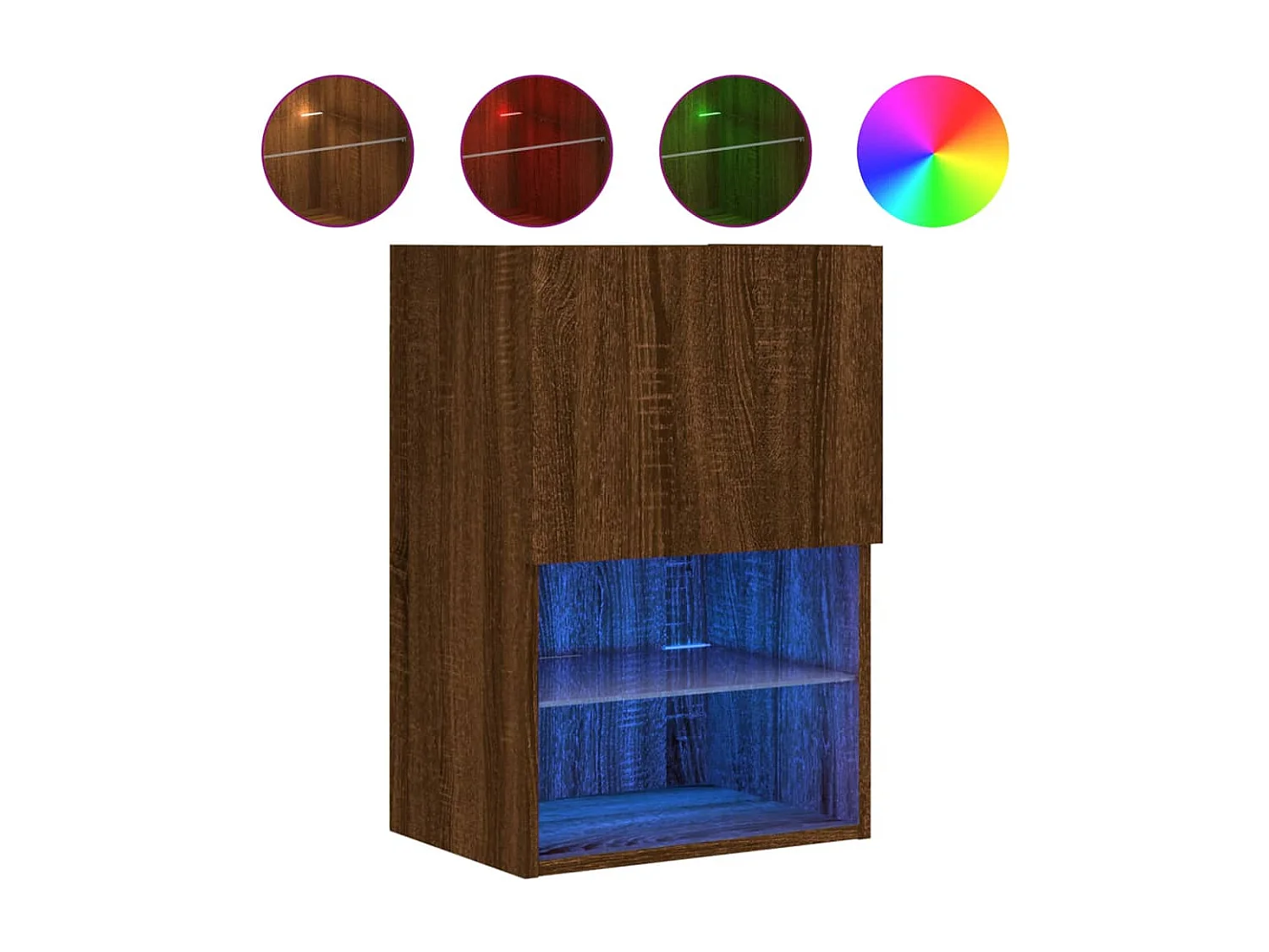 Meuble TV avec lumières LED chêne marron 40,5x30x60 cm WET5789