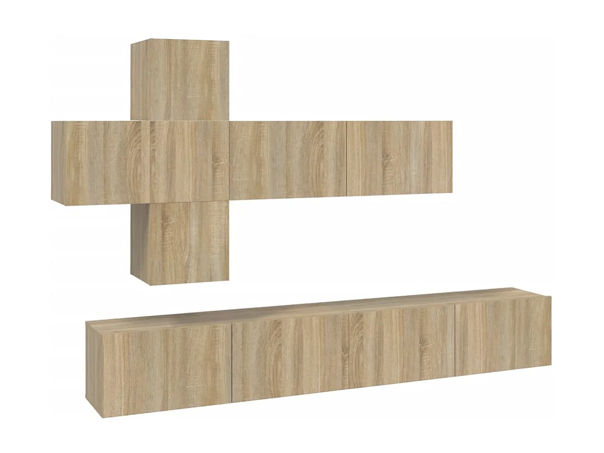 Ensemble de meubles TV 7 pcs Chêne sonoma Bois d'ingénierie WET7878