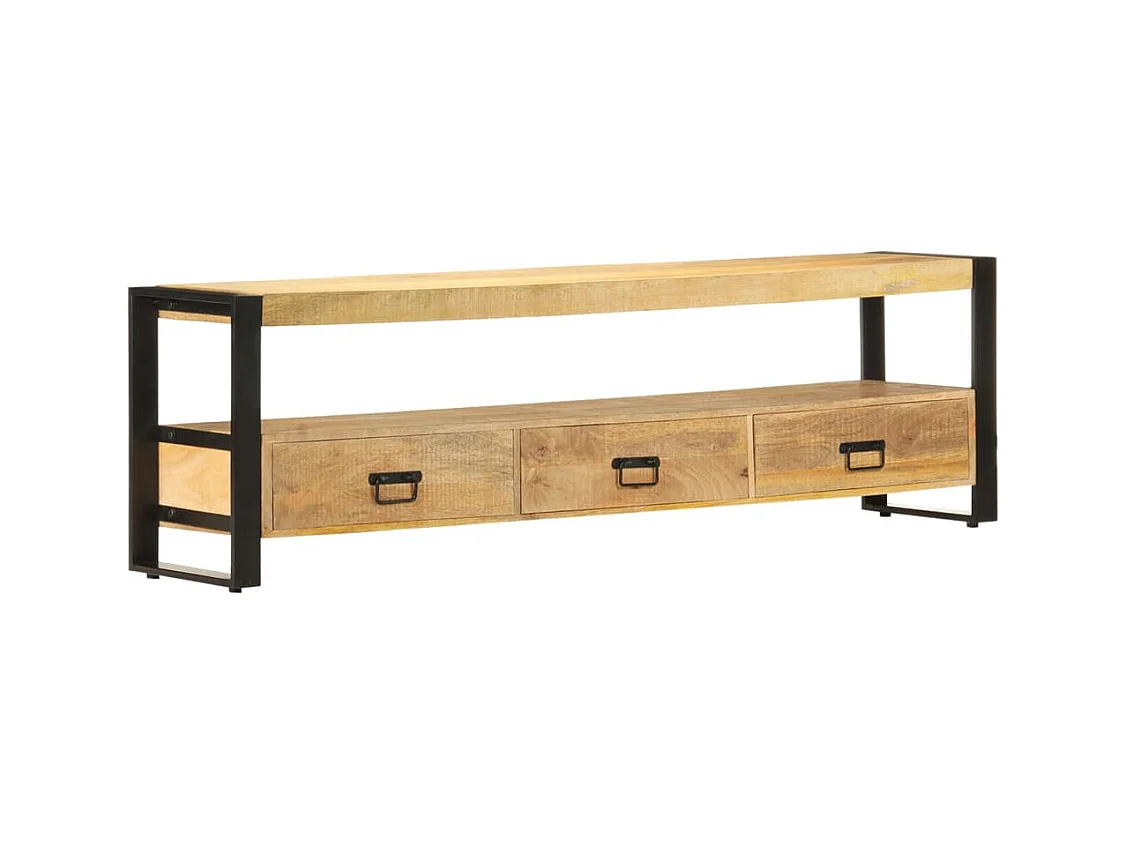 Meuble TV 150x30x45 cm Bois solide de manguier WET3507