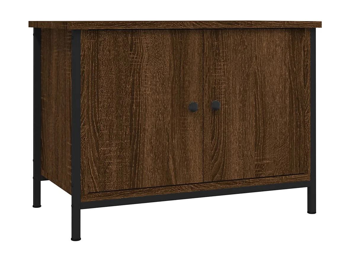 Meuble TV avec portes chêne marron 60x35x45cm bois d'ingénierie WET3299